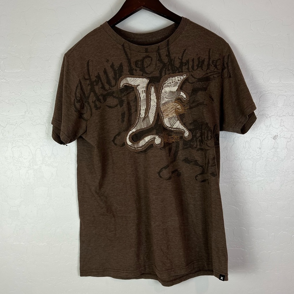 Hurley T-Shirt Brown Size Medium